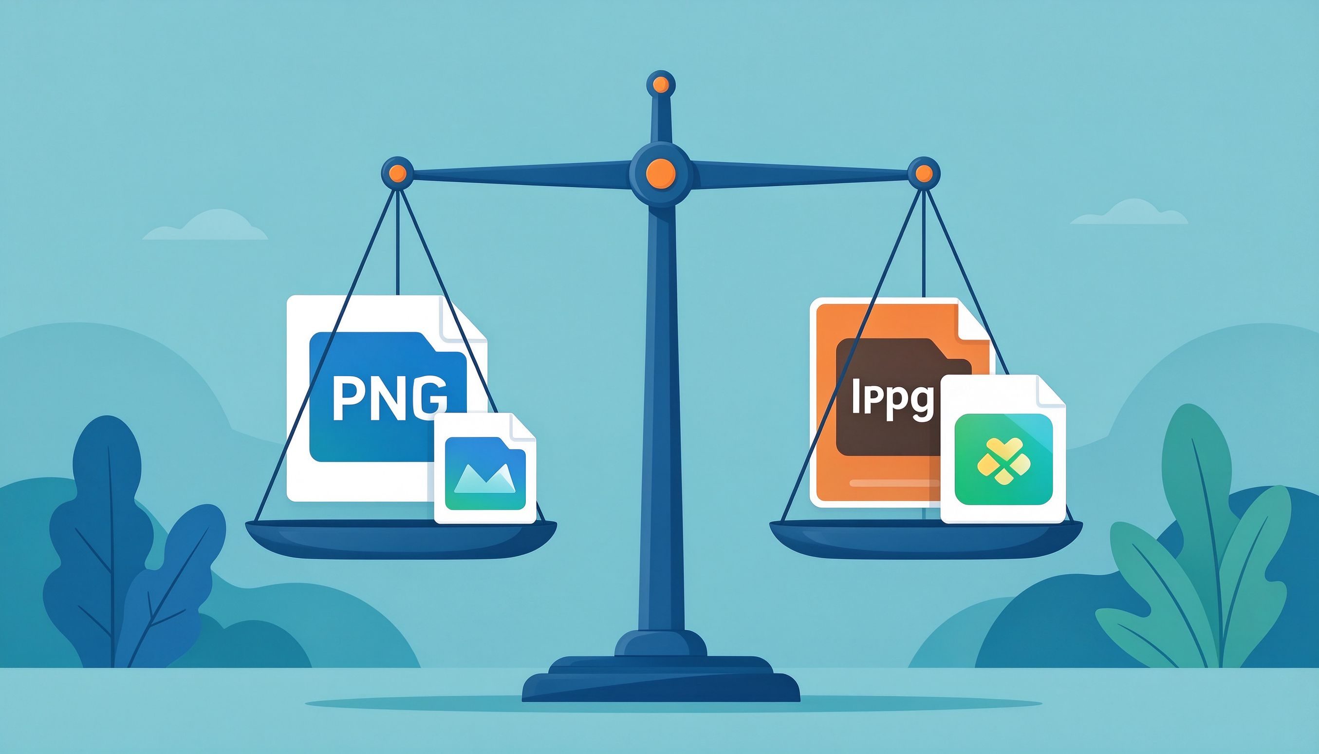 PNG、JPG、WebP格式体积对比示意图