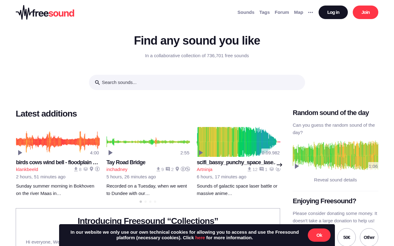 Freesound网站截图